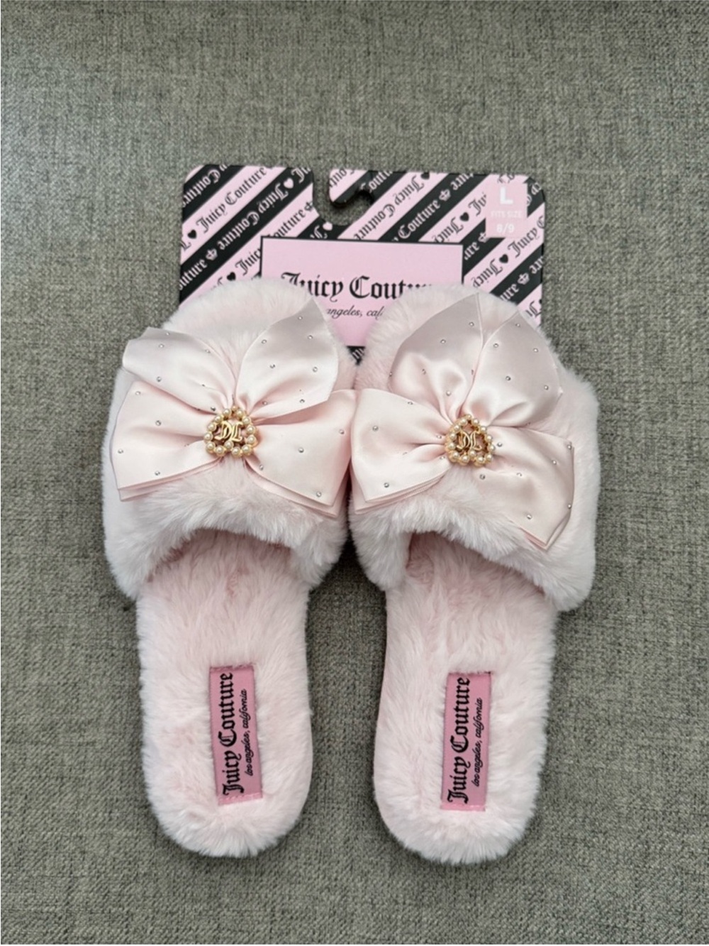 Juicy Couture Light Pink Fuzzy Slide Women’s Slippers✨